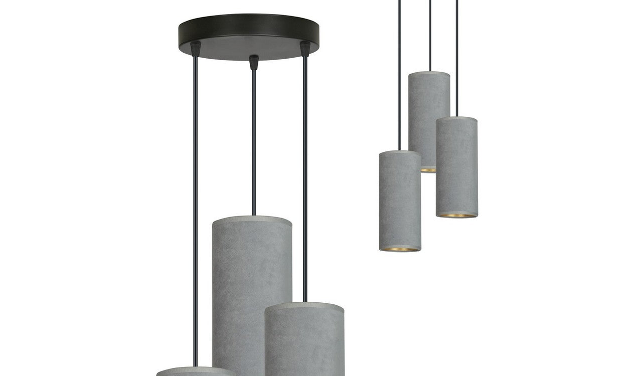 Lampada a Sospensione Bente, Grigio, Acciaio, 35x100x22 cm, EPIKASA