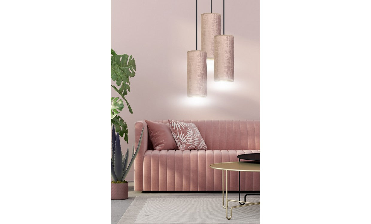 Lampada a Sospensione Bente, Rosa, Acciaio, 35x100x22 cm, EPIKASA