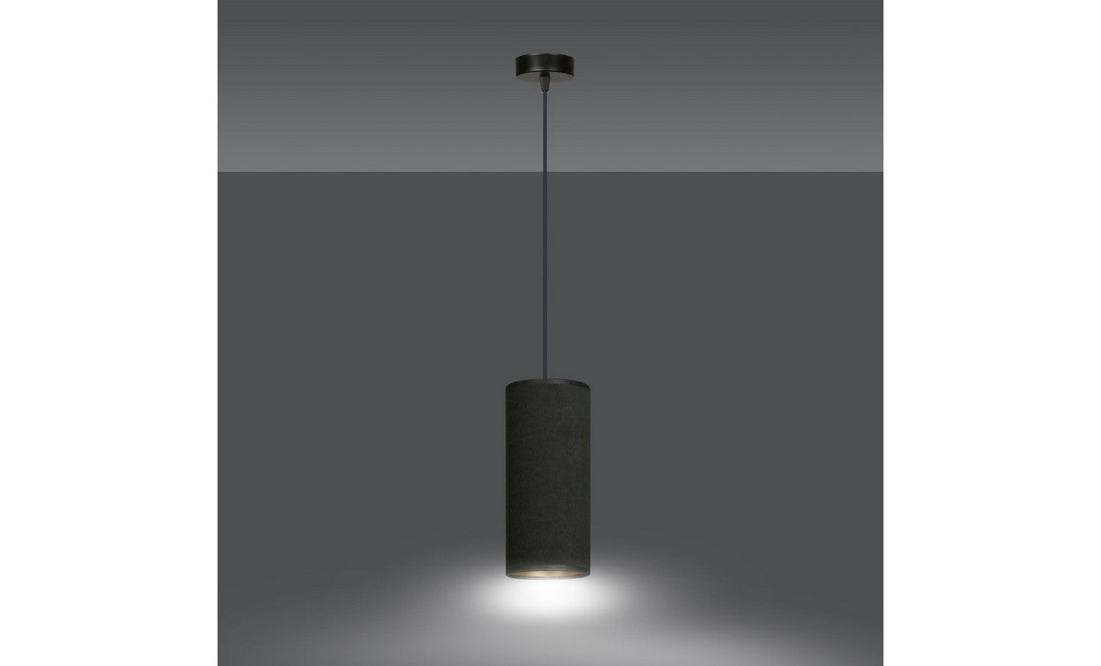 Lampada a Sospensione Bente, Nero, Acciaio, 10x100x6 cm, EPIKASA