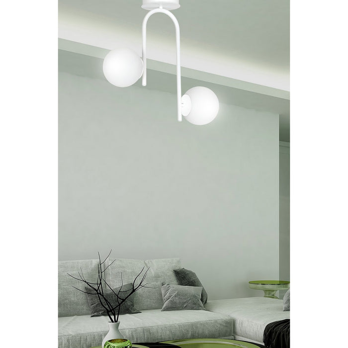 Lampada a Soffitto Kalf, Bianco, Acciaio, 48x46x14 cm, EPIKASA