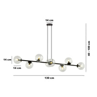 Lampada a Sospensione Rossi, Nero, Acciaio, 130x100x30 cm, EPIKASA