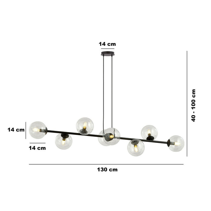 Lampada a Sospensione Rossi, Nero, Acciaio, 130x100x30 cm, EPIKASA