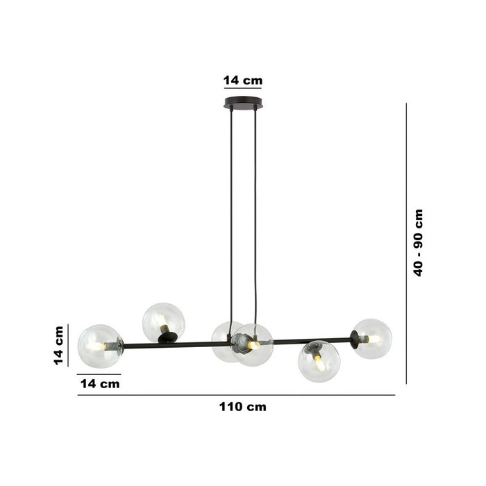 Lampada a Sospensione Rossi, Nero, Acciaio, 110x100x30 cm, EPIKASA