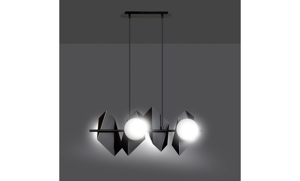 Lampada a Sospensione Drifton, Nero, Acciaio, 90x100x30 cm, EPIKASA