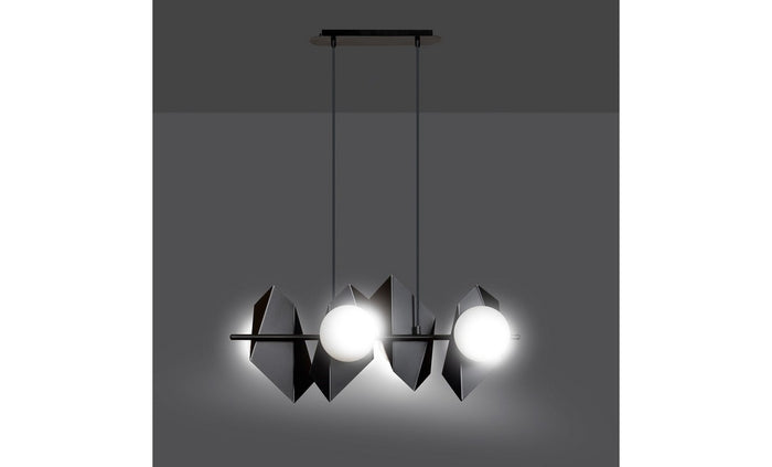 Lampada a Sospensione Drifton, Nero, Acciaio, 90x100x30 cm, EPIKASA