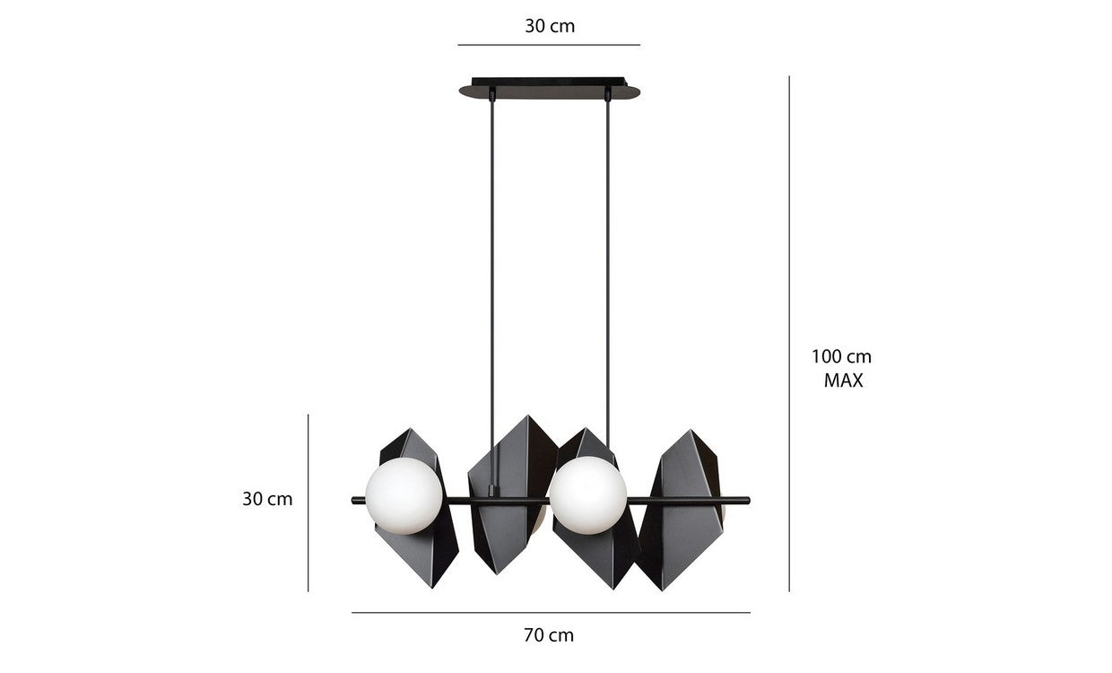 Lampada a Sospensione Drifton, Nero, Acciaio, 90x100x30 cm, EPIKASA