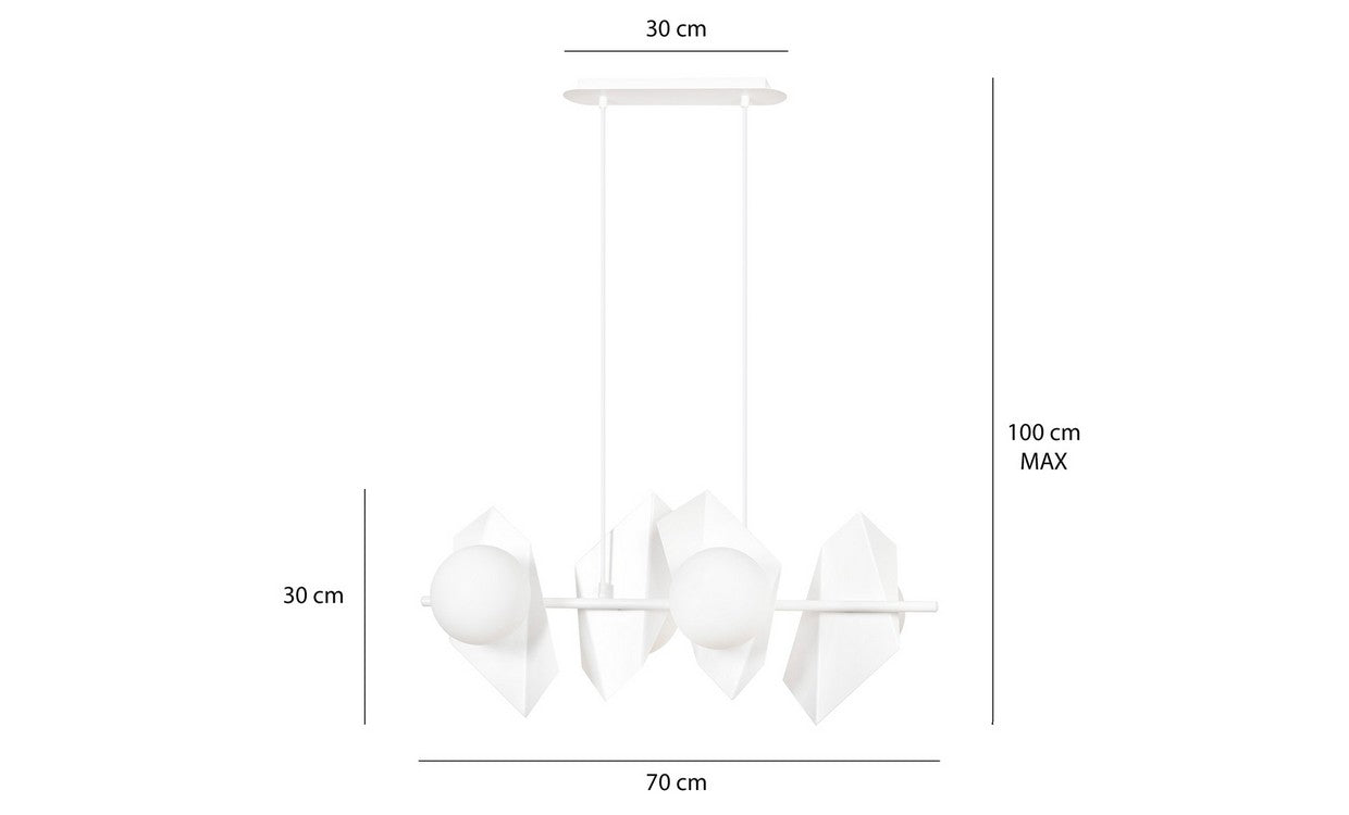 Lampada a Sospensione Drifton, Bianco, Acciaio, 90x100x30 cm, EPIKASA