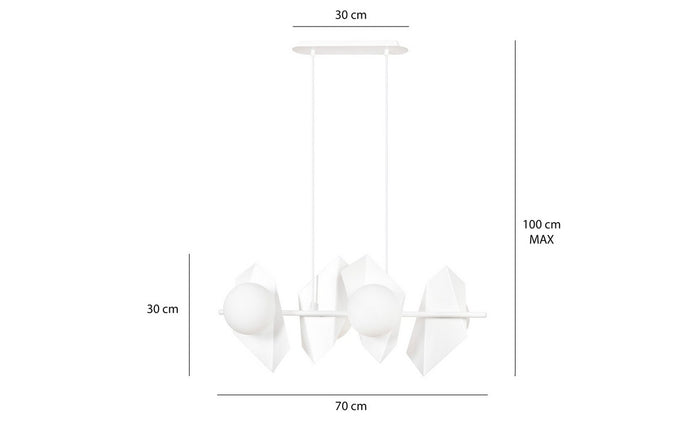 Lampada a Sospensione Drifton, Bianco, Acciaio, 90x100x30 cm, EPIKASA