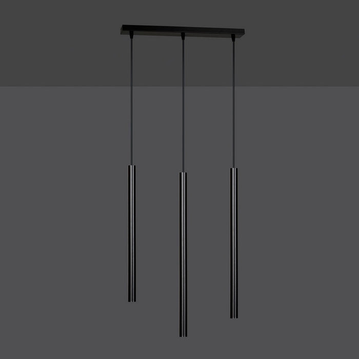 Lampada a Sospensione Selter, Nero, Acciaio, 45x120x6 cm, EPIKASA