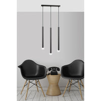 Lampada a Sospensione Selter, Nero, Acciaio, 45x120x6 cm, EPIKASA