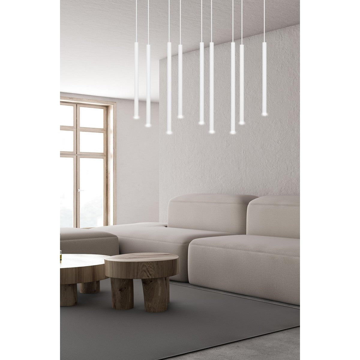 Lampada a Sospensione Selter, Bianco, Acciaio, 92x120x22 cm, EPIKASA