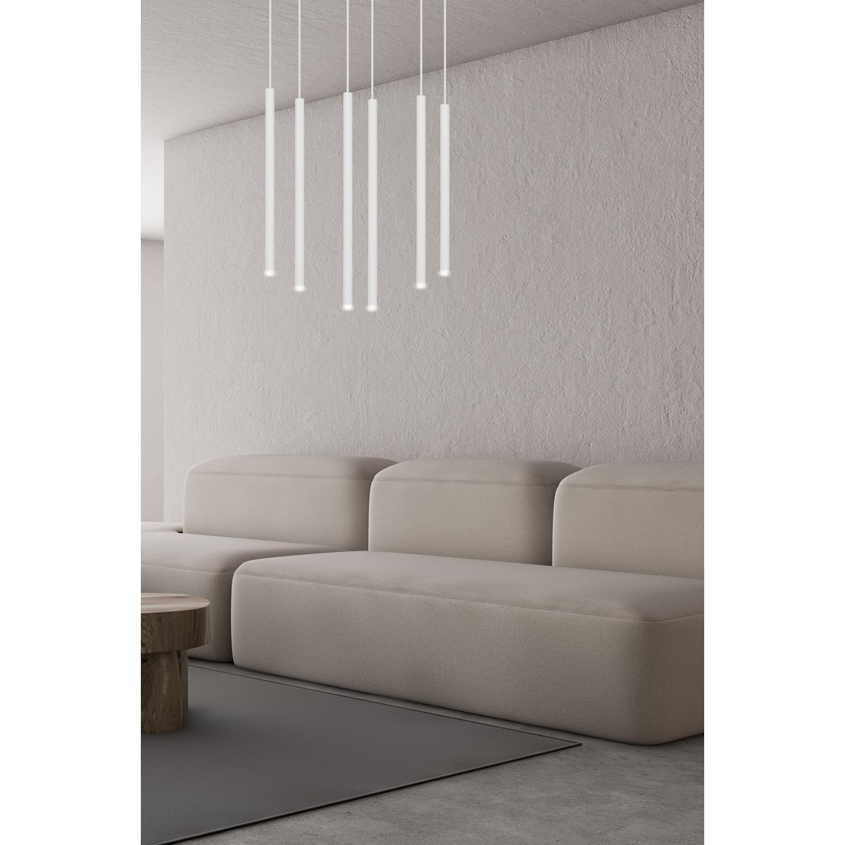 Lampada a Sospensione Selter, Bianco, Acciaio, 59x120x22 cm, EPIKASA