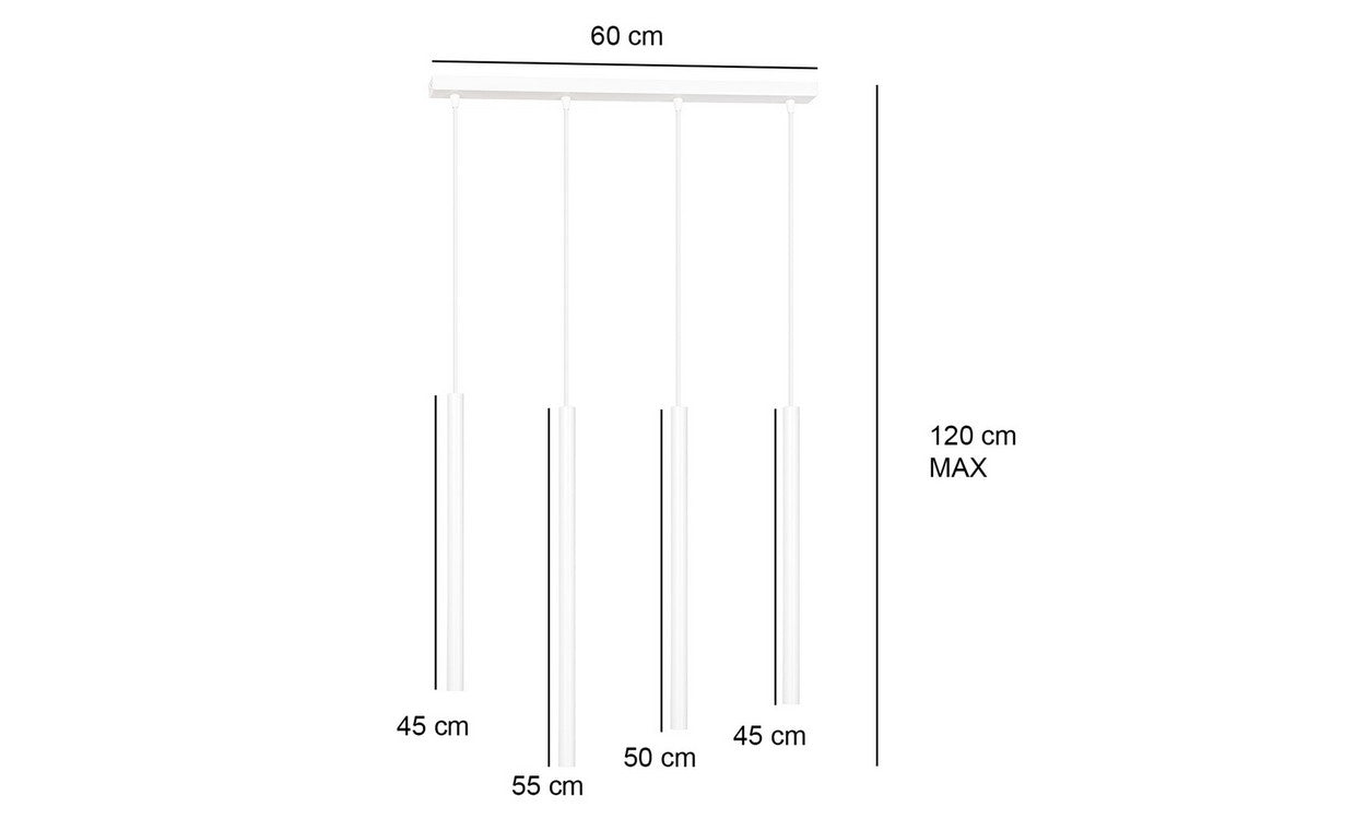 Lampada a Sospensione Selter, Bianco, Acciaio, 60x120x6 cm, EPIKASA