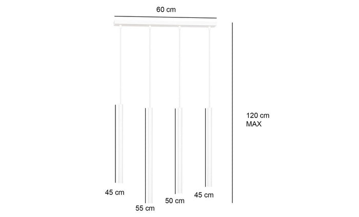 Lampada a Sospensione Selter, Bianco, Acciaio, 60x120x6 cm, EPIKASA