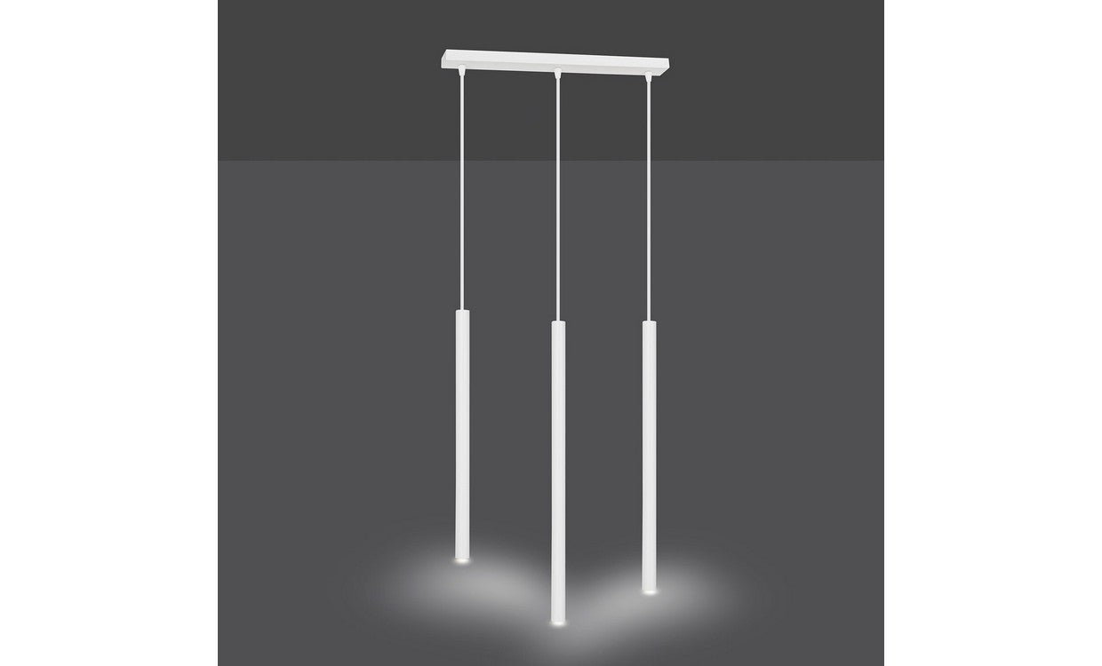 Lampada a Sospensione Selter, Bianco, Acciaio, 45x120x6 cm, EPIKASA