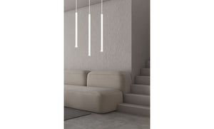 Lampada a Sospensione Selter, Bianco, Acciaio, 45x120x6 cm, EPIKASA