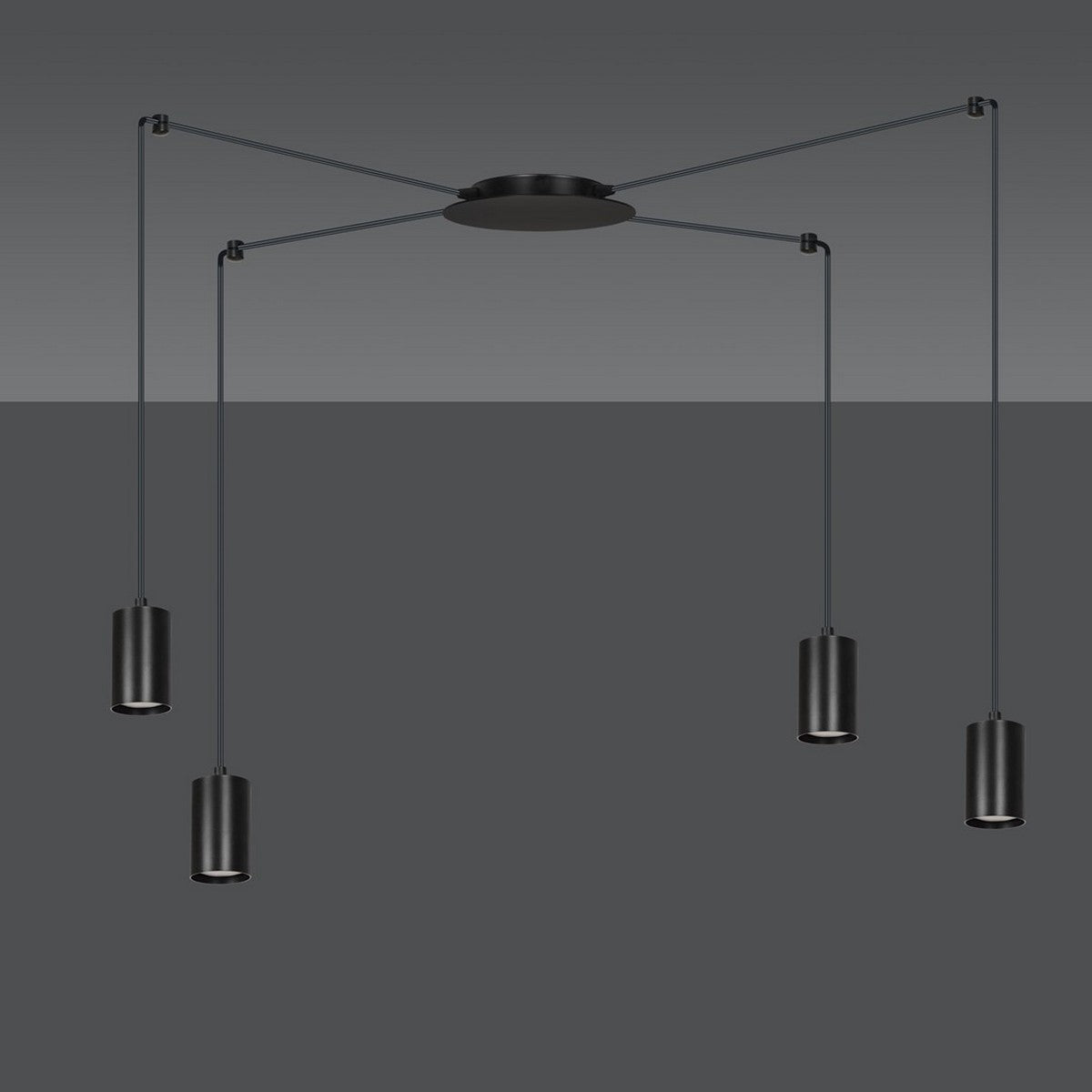 Lampada a Sospensione Traker, Nero, Acciaio, 300x300x14 cm, EPIKASA