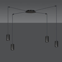 Lampada a Sospensione Traker, Nero, Acciaio, 300x300x14 cm, EPIKASA