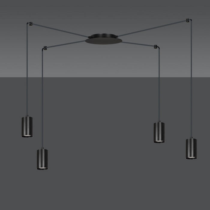 Lampada a Sospensione Traker, Nero, Acciaio, 300x300x14 cm, EPIKASA