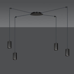 Lampada a Sospensione Traker, Nero, Acciaio, 300x300x14 cm, EPIKASA