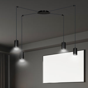 Lampada a Sospensione Traker, Nero, Acciaio, 300x300x14 cm, EPIKASA