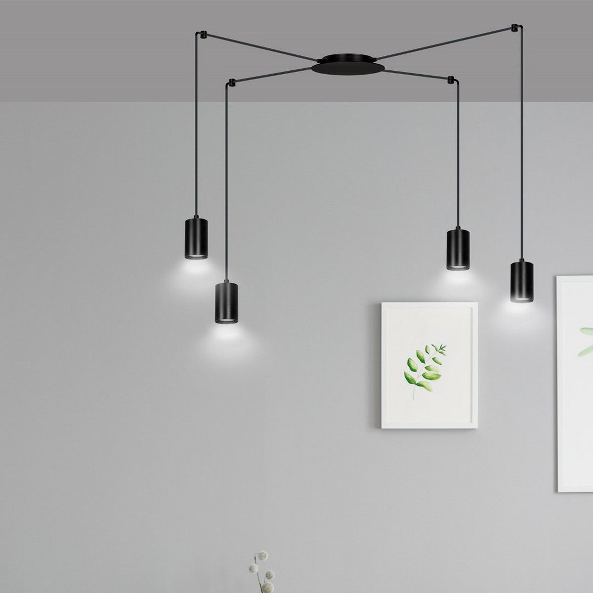 Lampada a Sospensione Traker, Nero, Acciaio, 300x300x14 cm, EPIKASA