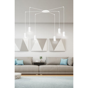 Lampada a Sospensione Traker, Bianco, Acciaio, 300x300x14 cm, EPIKASA