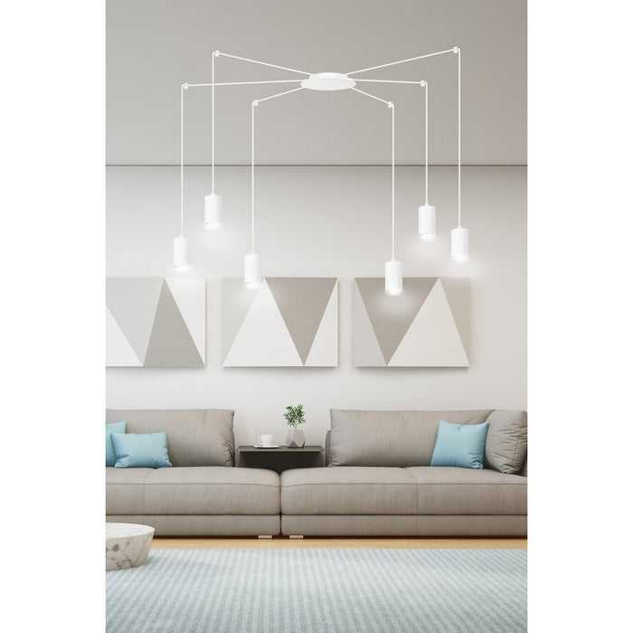 Lampada a Sospensione Traker, Bianco, Acciaio, 300x300x14 cm, EPIKASA