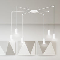 Lampada a Sospensione Traker, Bianco, Acciaio, 300x300x14 cm, EPIKASA