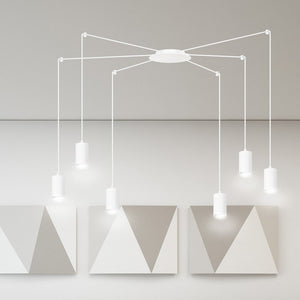 Lampada a Sospensione Traker, Bianco, Acciaio, 300x300x14 cm, EPIKASA