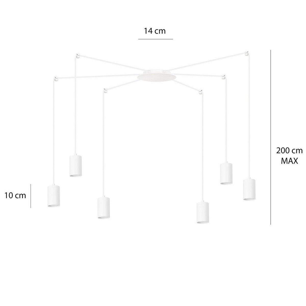 Lampada a Sospensione Traker, Bianco, Acciaio, 300x300x14 cm, EPIKASA