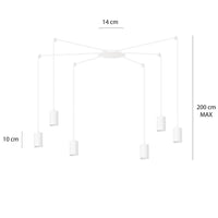 Lampada a Sospensione Traker, Bianco, Acciaio, 300x300x14 cm, EPIKASA