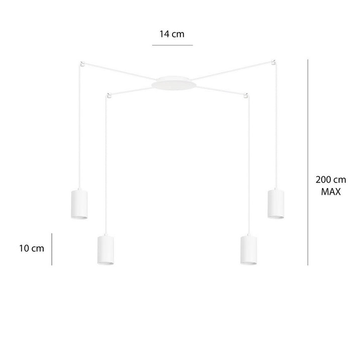 Lampada a Sospensione Traker, Bianco, Acciaio, 300x300x14 cm, EPIKASA