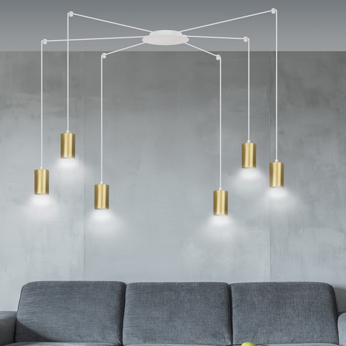 Lampada a Sospensione Traker, Bianco, Acciaio, 300x300x14 cm, EPIKASA