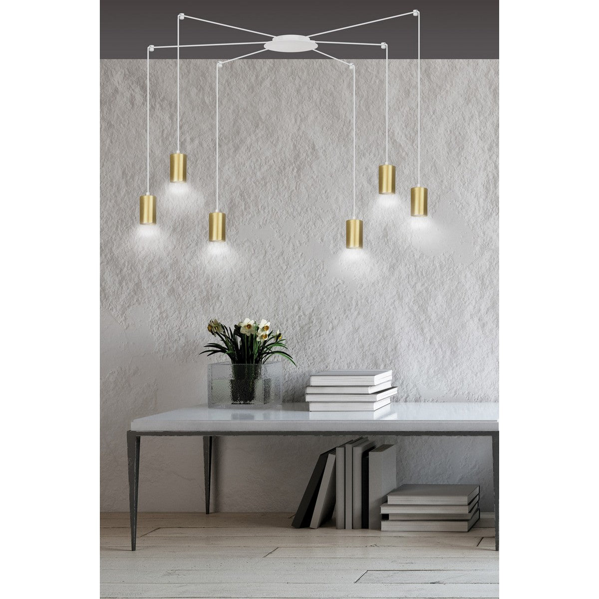 Lampada a Sospensione Traker, Bianco, Acciaio, 300x300x14 cm, EPIKASA