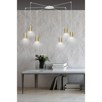 Lampada a Sospensione Traker, Bianco, Acciaio, 300x300x14 cm, EPIKASA