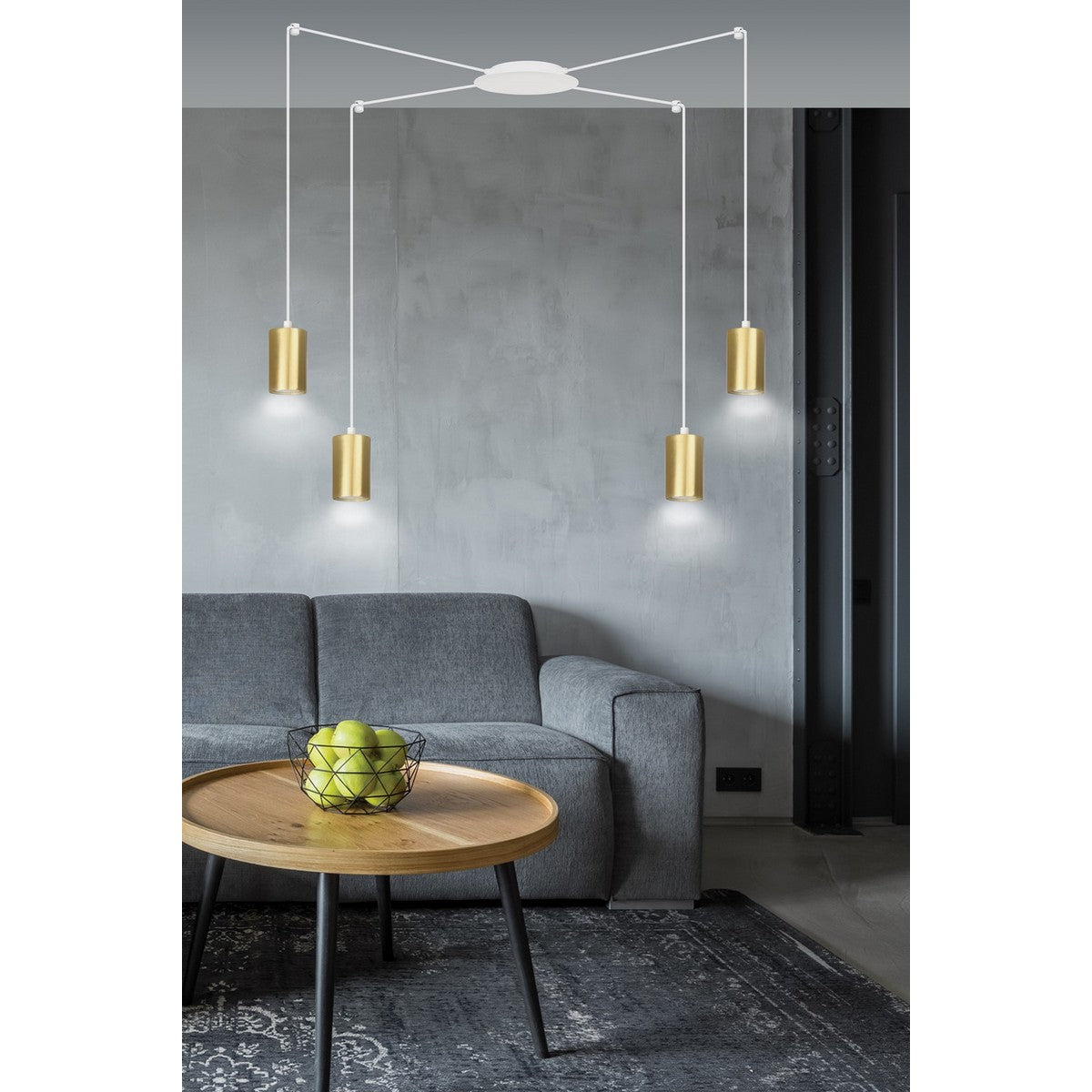 Lampada a Sospensione Traker, Bianco, Acciaio, 300x300x14 cm, EPIKASA