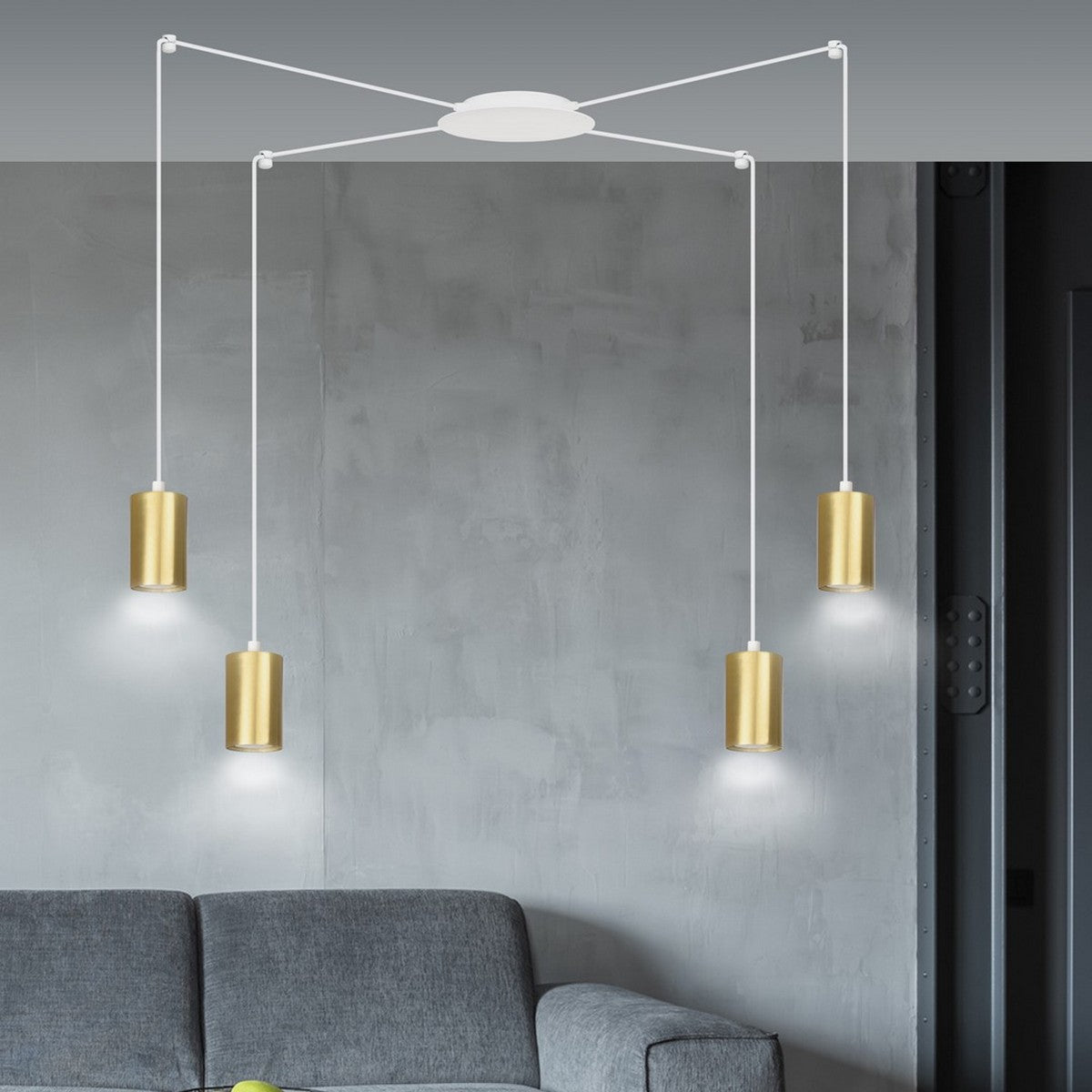 Lampada a Sospensione Traker, Bianco, Acciaio, 300x300x14 cm, EPIKASA