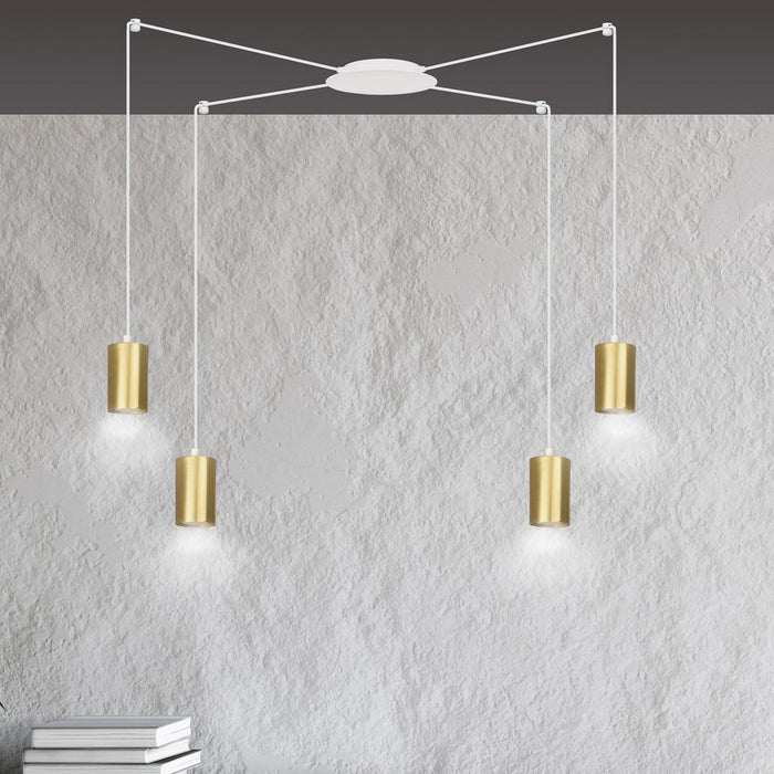 Lampada a Sospensione Traker, Bianco, Acciaio, 300x300x14 cm, EPIKASA