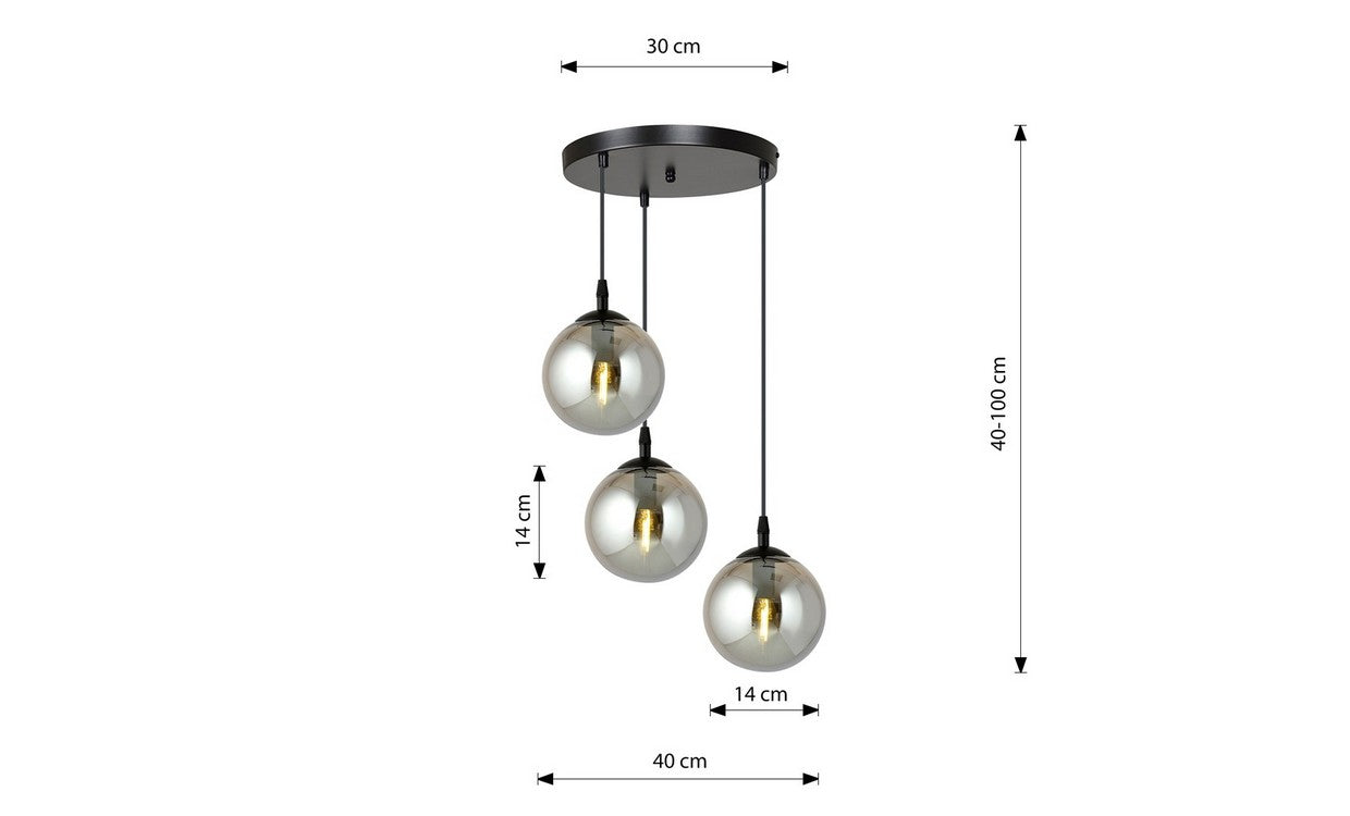 Lampada a Sospensione Cosmo, Nero, Acciaio, 70x100x14 cm, EPIKASA