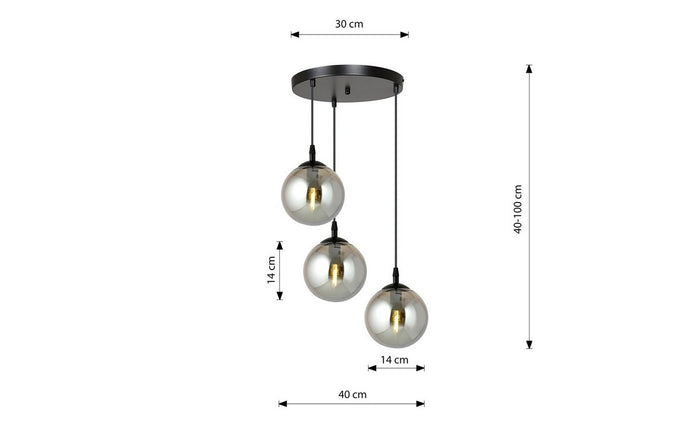 Lampada a Sospensione Cosmo, Nero, Acciaio, 70x100x14 cm, EPIKASA