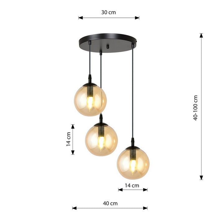 Lampada a Sospensione Cosmo, Nero, Acciaio, 70x100x14 cm, EPIKASA