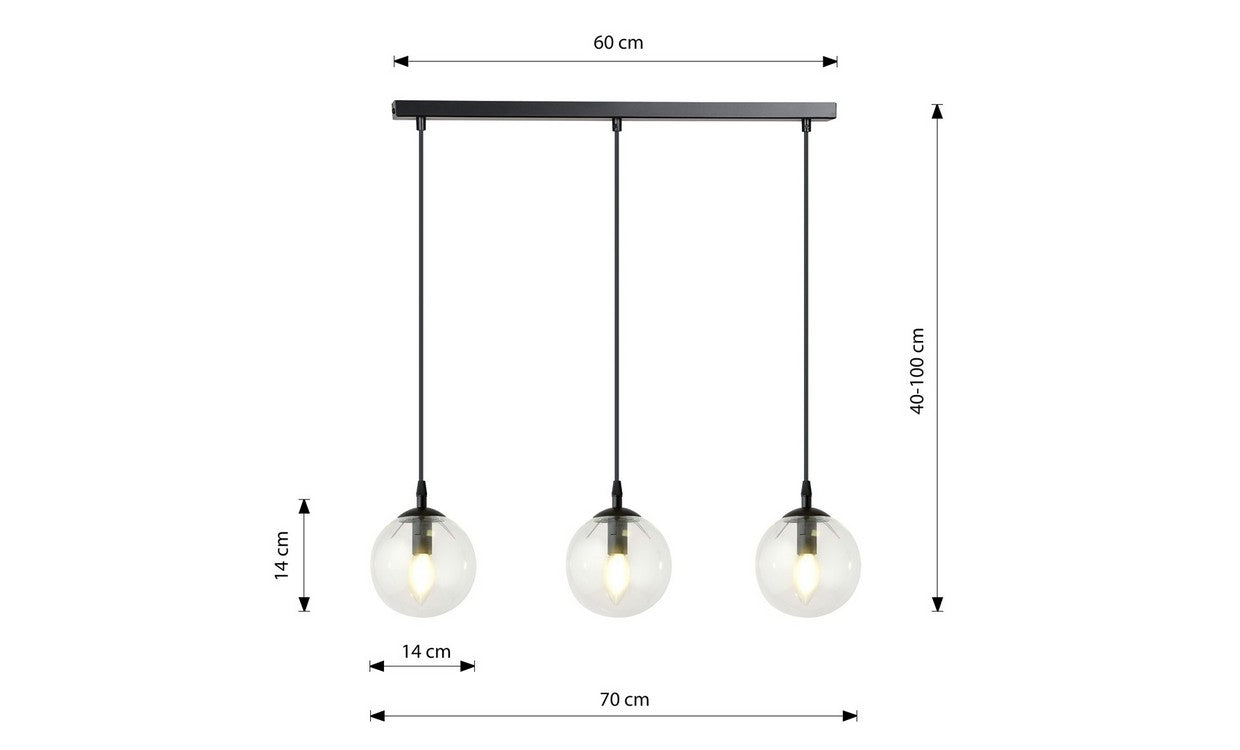 Lampada a Sospensione Cosmo, Ambra, Acciaio, 40x100x40 cm, EPIKASA