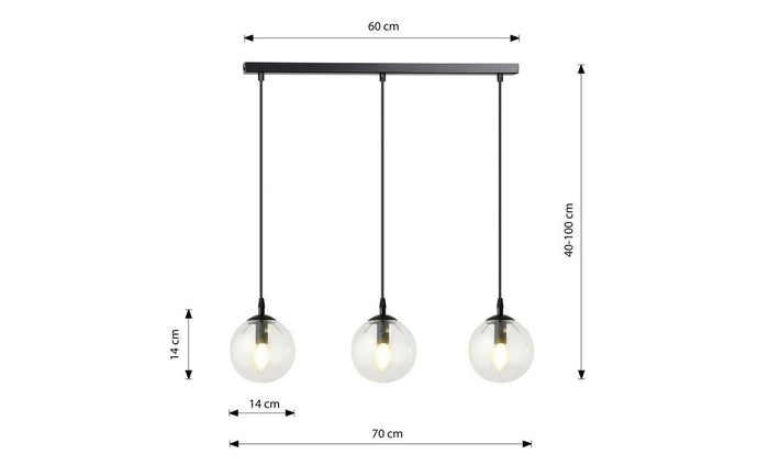 Lampada a Sospensione Cosmo, Ambra, Acciaio, 40x100x40 cm, EPIKASA