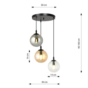 Lampada a Sospensione Cosmo, Nero, Acciaio, 40x100x40 cm, EPIKASA