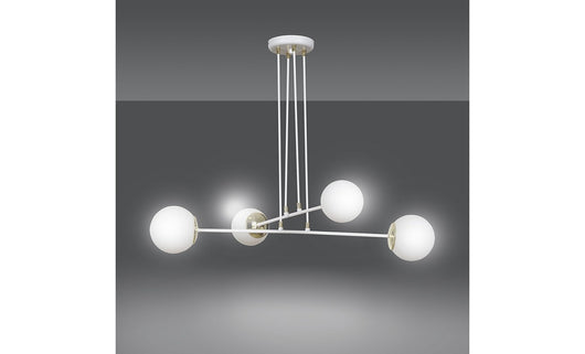 Lampada a Sospensione Ognis, Bianco, Acciaio, 75x100x75 cm, EPIKASA