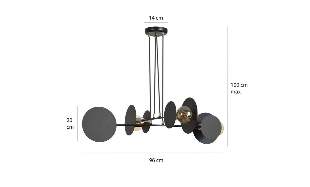 Lampada a Sospensione Idea, Nero, Acciaio, 96x100x96 cm, EPIKASA