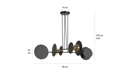 Lampada a Sospensione Idea, Nero, Acciaio, 96x100x96 cm, EPIKASA