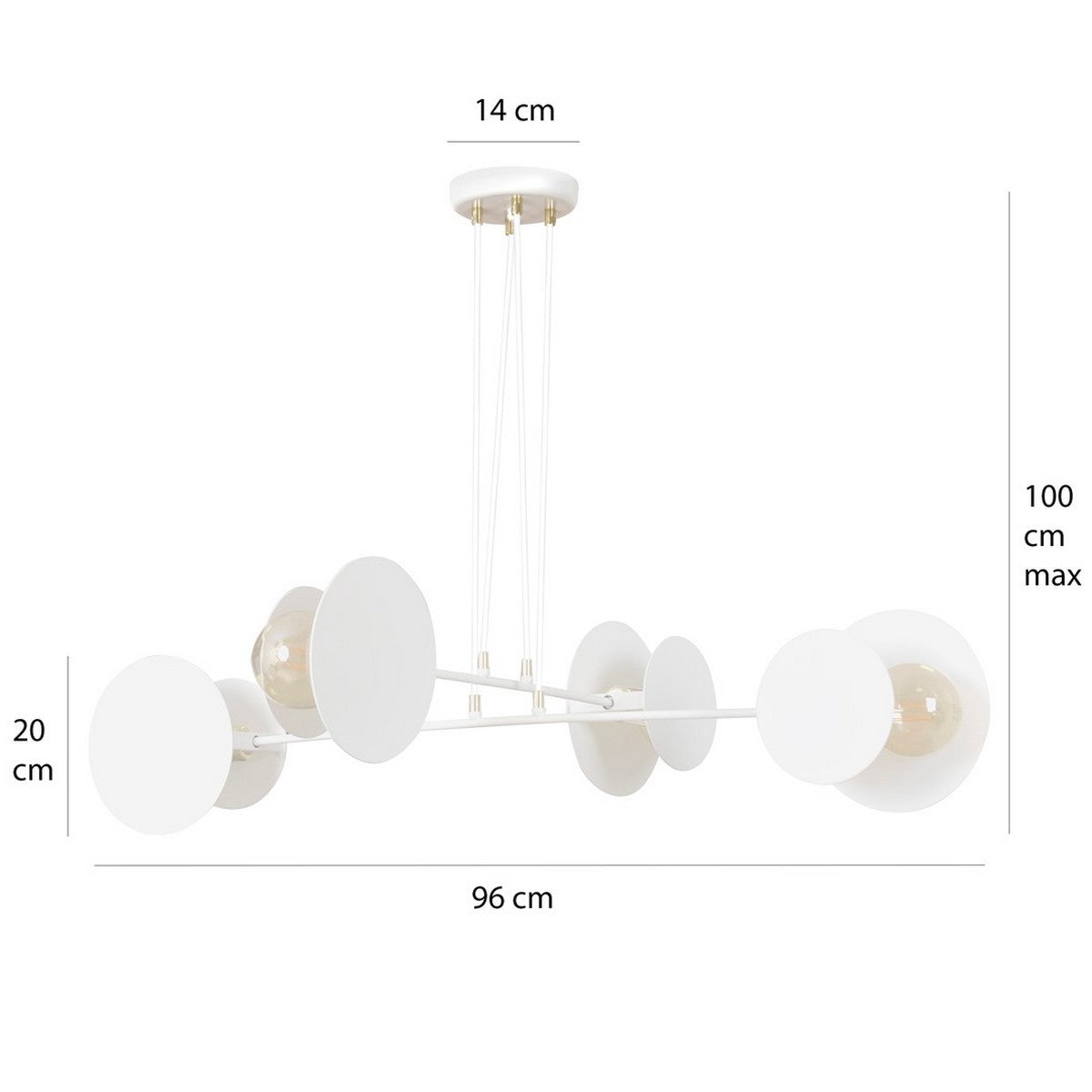 Lampada a Sospensione Idea, Bianco, Acciaio, 96x100x96 cm, EPIKASA