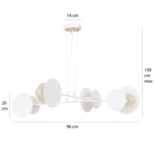 Lampada a Sospensione Idea, Bianco, Acciaio, 96x100x96 cm, EPIKASA